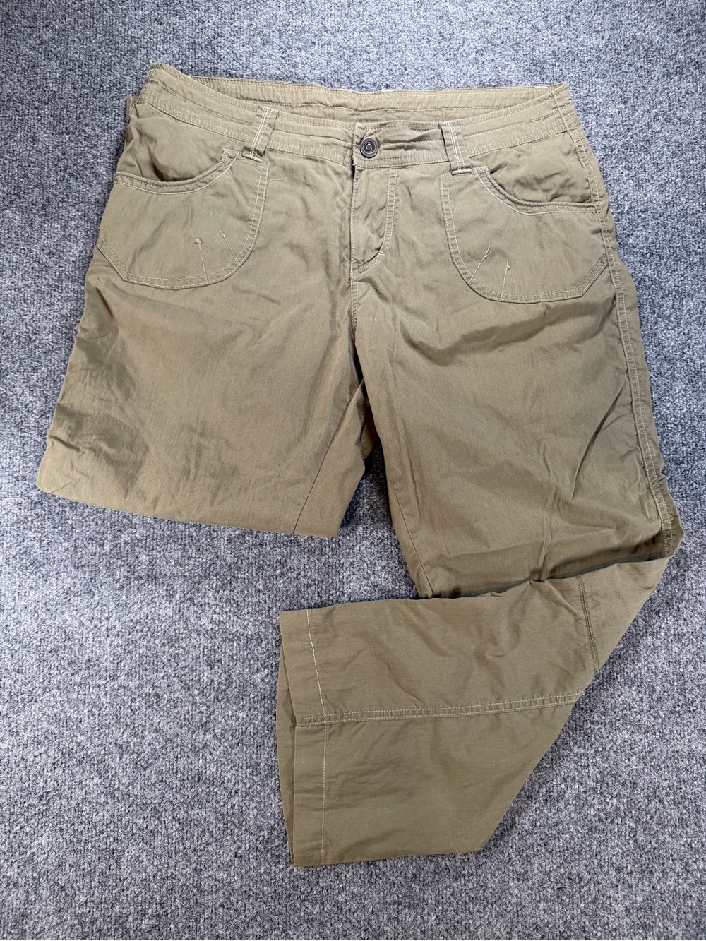 Kuhl Splash Womans Olive Green Outdoor Cargo Utility Hiking Pants Sz 12